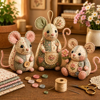 🔥عرض 2026 المميز - 🐭🧵 طقم الفأر المرقّع لتصنعه بنفسك